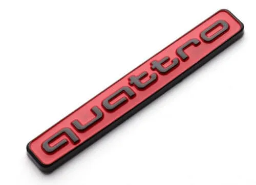 AUDI Quattro Emblem Röd Svart