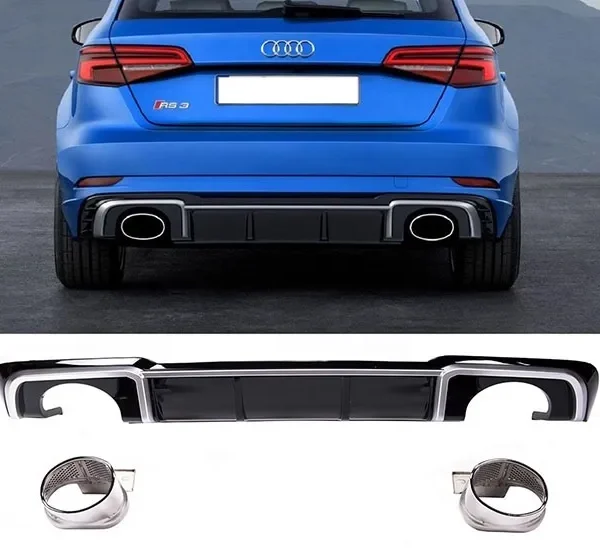 Audi A3 Diffusor RS-look 8V lci inkl pipor 16-20