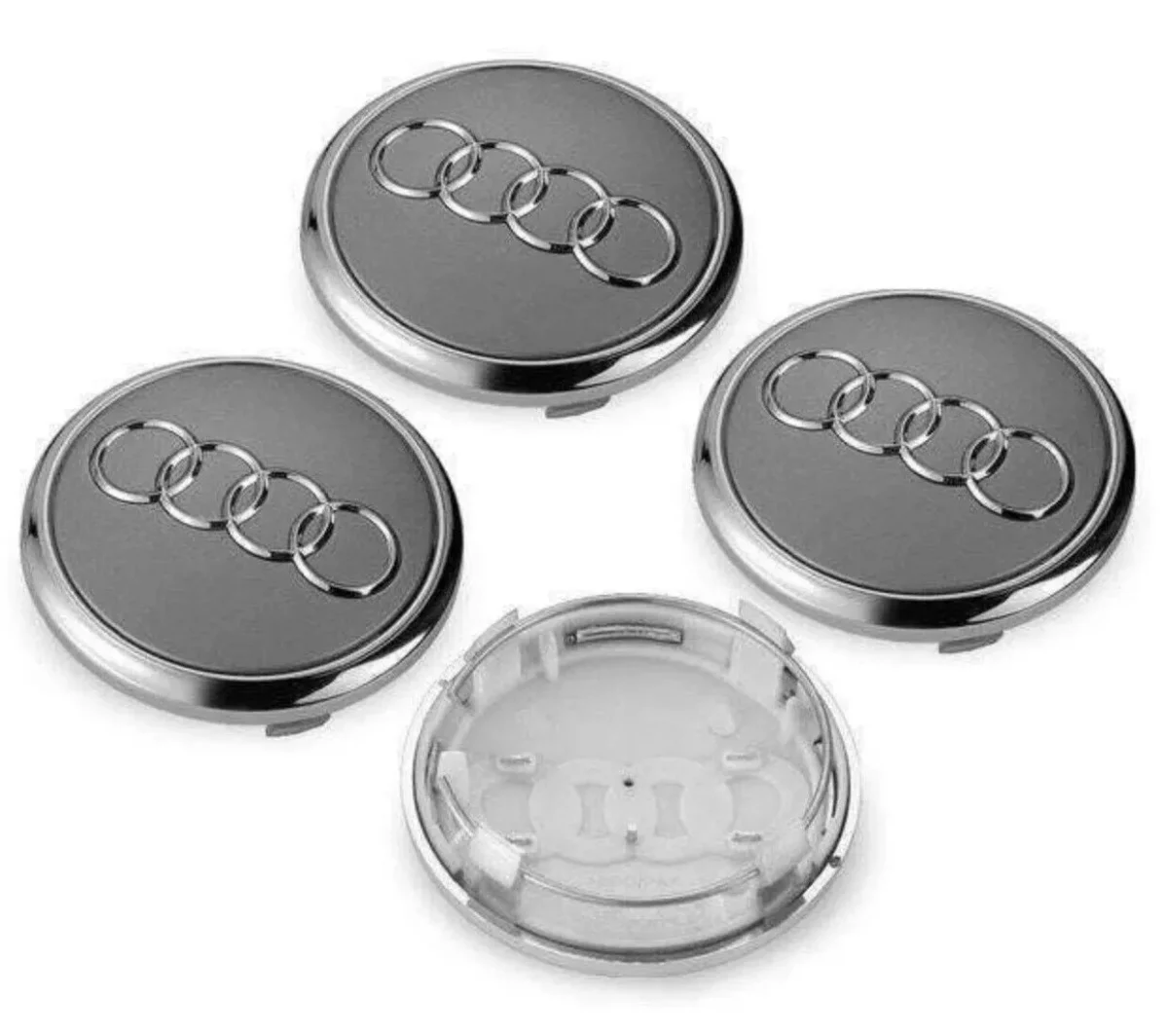 Audi Gråa Centrumkåpor 77mm Navkåpor