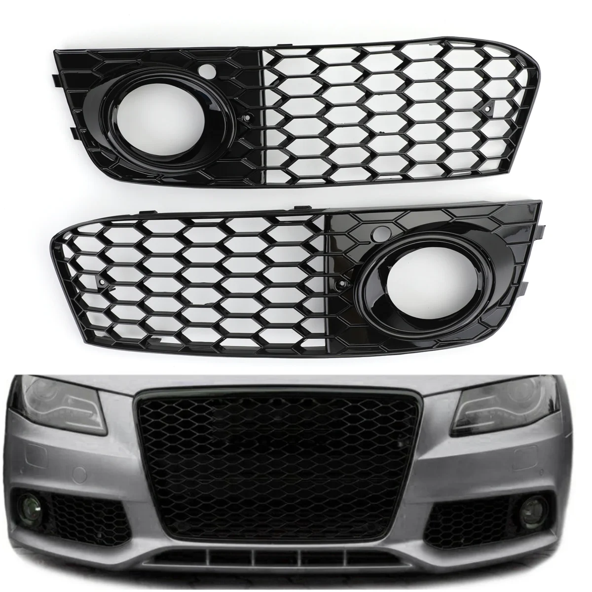 Audi Dimljusgaller A4 B8 RS honeycomb 08-11