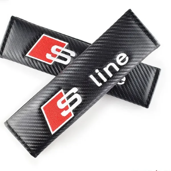 Audi kolfiber bälteskuddar S-line till bilen 2-Pack
