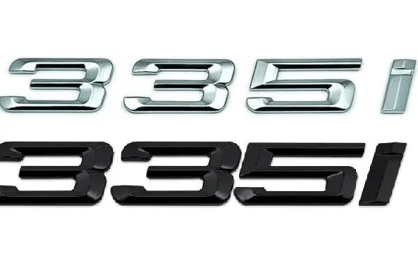 BMW 335i 335d Motorkod Emblem Svart / Krom / Matt