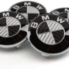 BMW Centrumkåpor Kolfiber DESIGN svart vit 68mm