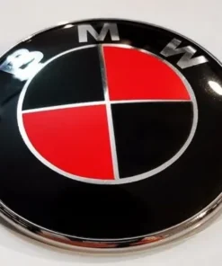 BMW Emblem 82mm Röd Svart (Motorhuv och lucka)
