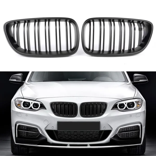 BMW Grill Matt F87 F22 F23 M2 (Dubbelribb)