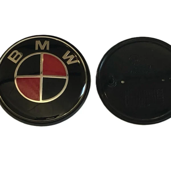 BMW emblem 82mm svart Röd (svart design)