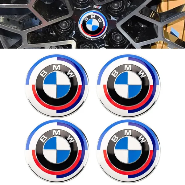 BMW fälgemblem Centrumkåpor 60mm 50th Anniversary