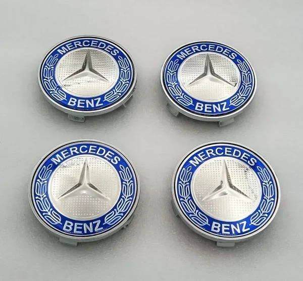 Blå 68mm Centrumkåpor Mercedes-Benz navkåpor