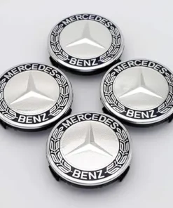 Blå centrumkåpor 75mm Mercedes navkåpor