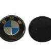 Blå vit Kolfiber BMW emblem 82mm Svart bas