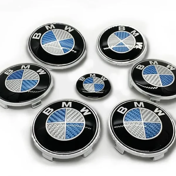 Bmw Emblem kolfiber DESIGN blå vit 7-Pack