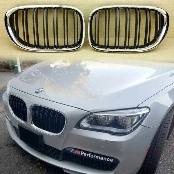 Bmw F01 F02 Dubbelribb Grill Blank / Krom
