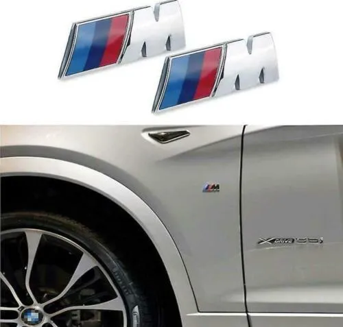 Bmw M emblem skärmar Krom (2-Pack)