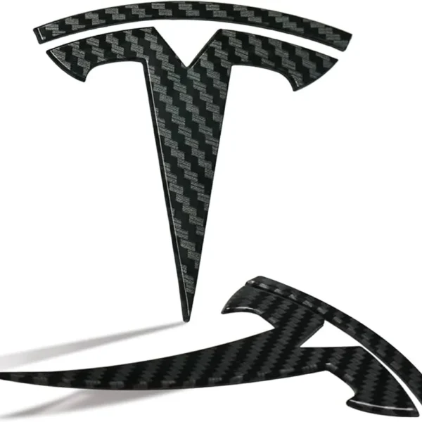 Carbon Tesla emblem Model Y bak