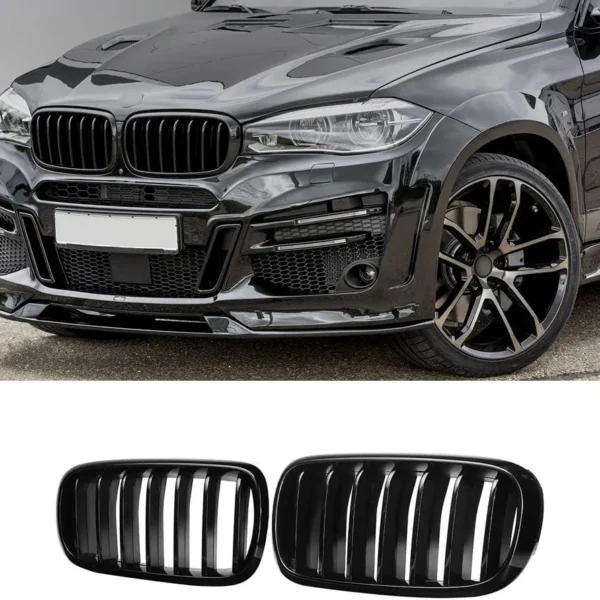 Grill Bmw X6 X5 F15 F16 Blank Matt njurar (Singel ribb)