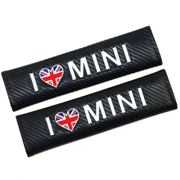 I love MINI bälteskuddar till bilen