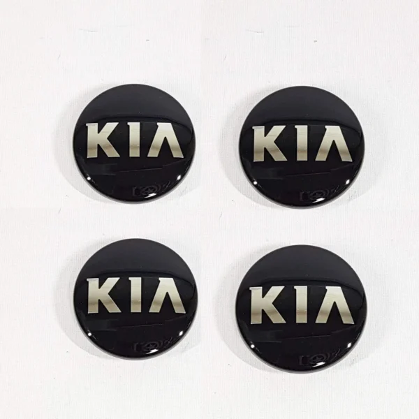 KIA Centrumkåpor svart 58mm 4-pack 