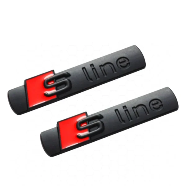 Mattsvarta Audi S-line Emblem till Skärmar (2-Pack)