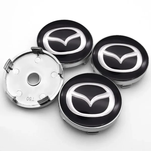 Mazda logo centrumkåpor 4-pack 60mm svart