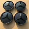 Mercedes Benz Centrumkåpor Blanksvarta 75mm