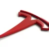 Röd Tesla emblem front lucka
