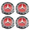 Röda navkåpor centrumkåpor Mercedes 4-Pack