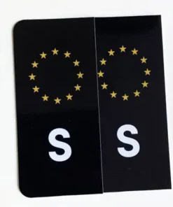 S-Märke Nummerskylt svart gul 2ST