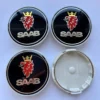 SAAB Centrumkåpor 63mm Navkåpor Svart