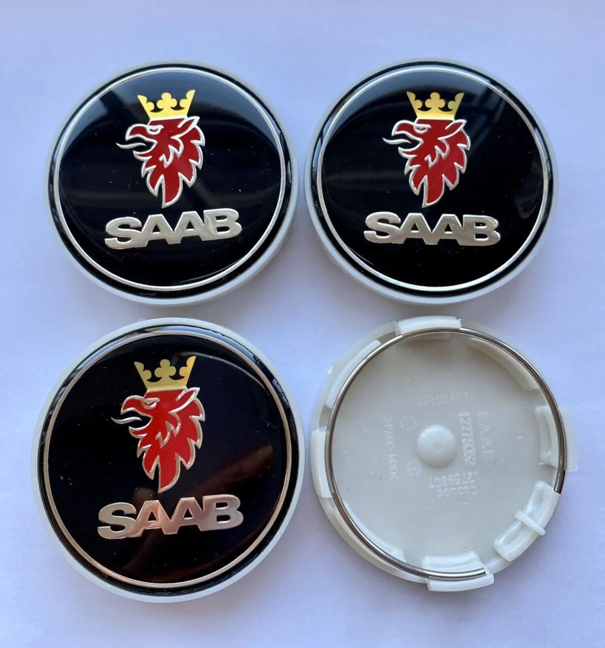 SAAB Centrumkåpor 63mm Navkåpor Svart