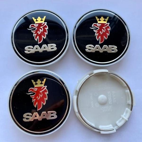 SAAB Centrumkåpor 63mm Navkåpor Svart