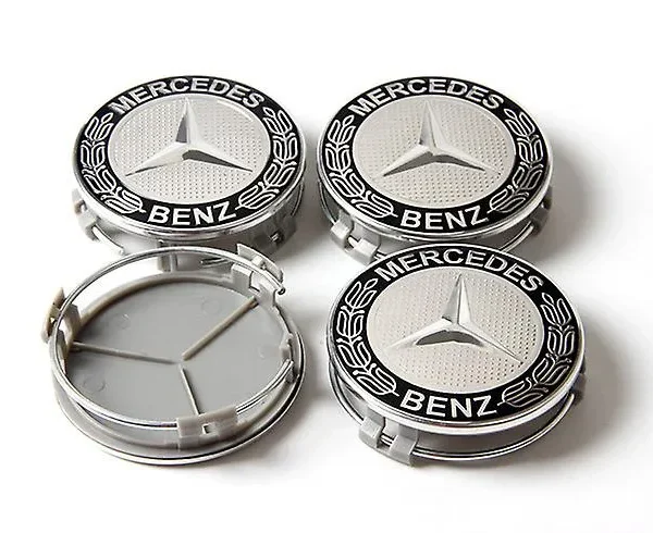 Silver centrumkåpor Mercedes-Benz navkåpor 75mm
