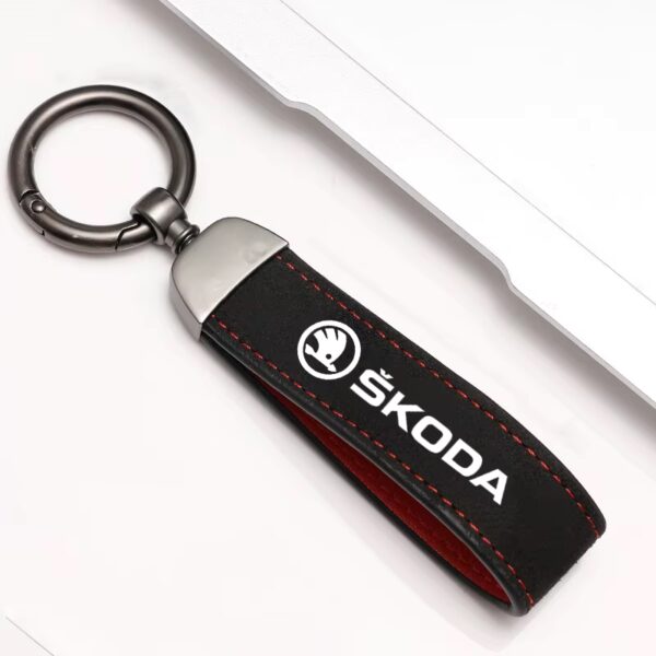 Skoda Logo Nyckelring Alcantara Svart