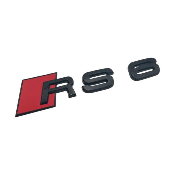 Svart Audi RS6 emblem Modellbeteckning