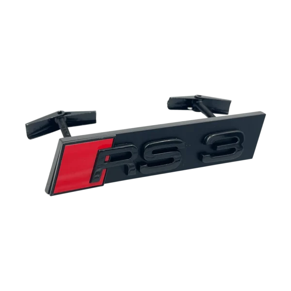 Svart Modellbeteckning Audi RS3 Grill Emblem