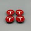 Tesla Centrumkåpor 57mm Röd