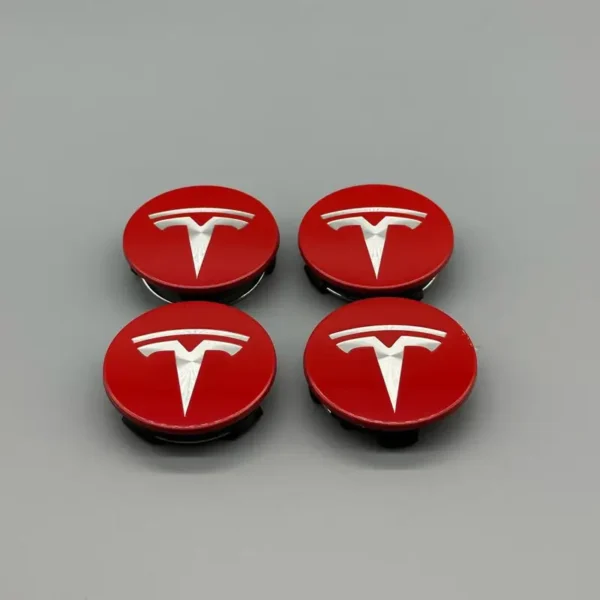 Tesla Centrumkåpor 57mm Röd