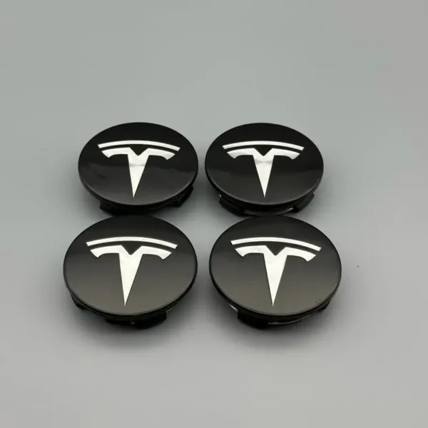 Tesla Centrumkåpor 57mm Svart / Vit