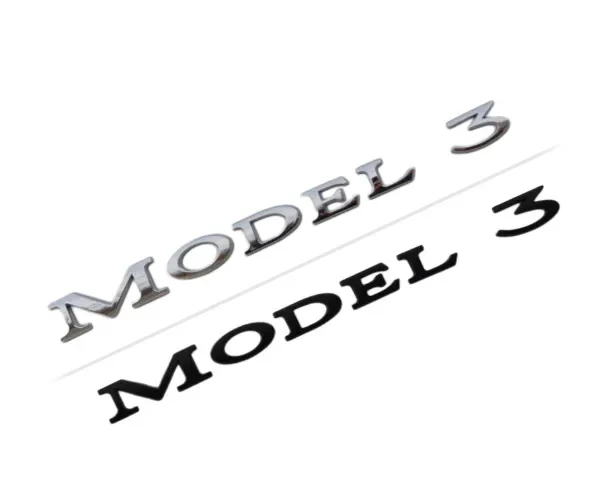 Tesla Model 3 emblem Svart & Krom