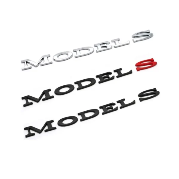 Tesla Model S emblem Svart & Krom