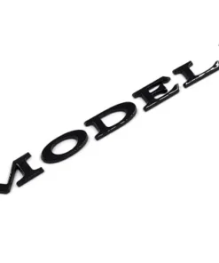 Tesla Model Y emblem Svart Krom Röd