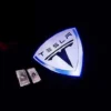 Tesla dörrlampor dörrlogga vit med svart text ( 2-Pack)