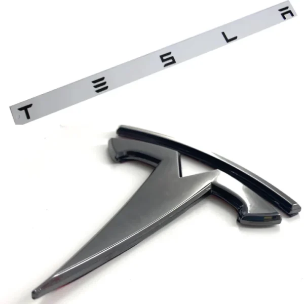 Tesla emblem Set Huv lucka Blank / matt svart