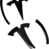 Tesla emblem front lucka Blanksvart 3, Y