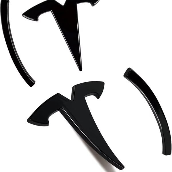 Tesla emblem front lucka Blanksvart 3, Y