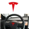 Tesla ratt emblem röd Tesla emblem "T"