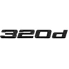 Bmw 320d emblem Blanksvart / Matt / Krom