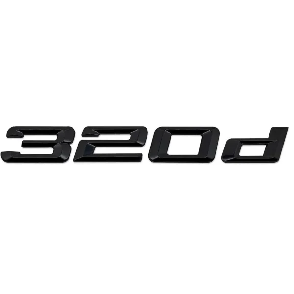 Bmw 320d emblem Blanksvart / Matt / Krom