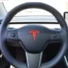Tesla ratt emblem röd Tesla emblem "T" - Bild 5